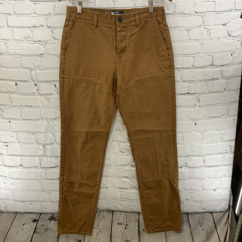 Hurley Pants Mens Sz 30‎ Dark Khaki Rust Skinny Casual